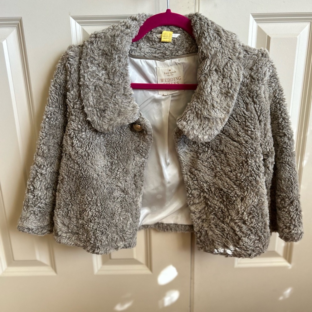 kate spade Wedding Belles Faux Fur Nicole shrug - Taupe - Picture 3 of 4